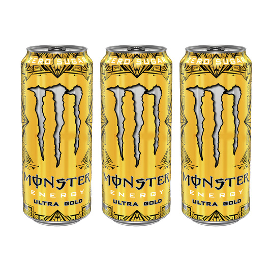Monster Energy Ultra Gold Pack | 3 × 500ml Zero Sugar Pineapple Blend | Premium Energy Drink Combo