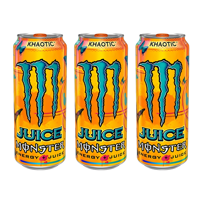 Monster Energy Khaotic Juice Pack | 3 × 500ml Tropical Citrus Blend | Premium Energy Drink Combo