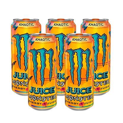 Monster Energy Khaotic Juice Pack | 5 × 500ml Tropical Citrus Blend | Premium Bulk Energy Drink Combo