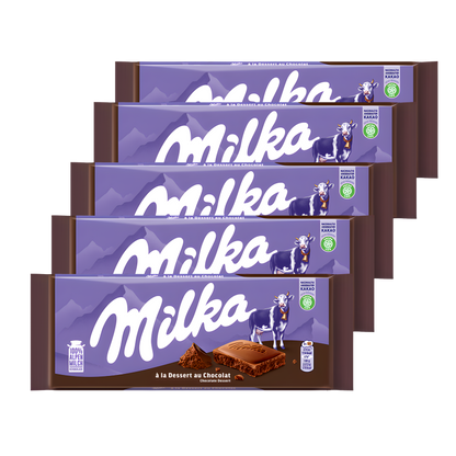 Milka Chocolate Dessert Pack | 5 × 100g Alpine Milk Dessert Bar | Premium Gift Bundle