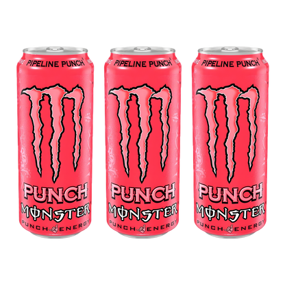 Monster Energy Pipeline Punch Pack | 3 × 500ml Tropical Fruit Punch | Premium Energy Drink Combo