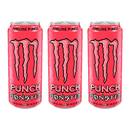 Monster Energy Pipeline Punch Pack | 3 × 500ml Tropical Fruit Punch | Premium Energy Drink Combo