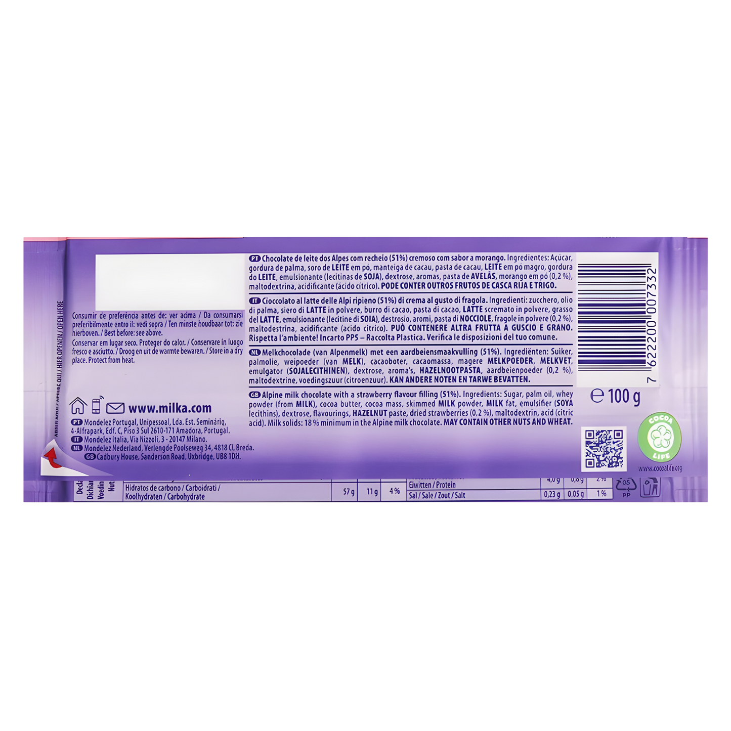 Milka Strawberry 100g