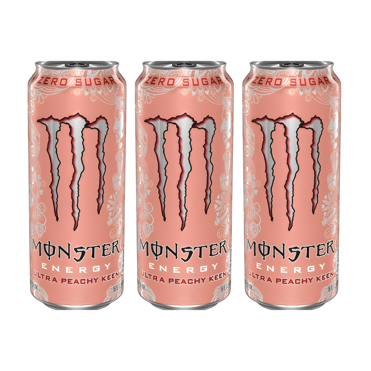 Monster Energy Ultra Peachy Keen Pack | 3 × 500ml Zero Sugar | Premium Peach Energy Drink Combo