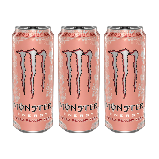 Monster Energy Ultra Peachy Keen Pack | 3 × 500ml Zero Sugar | Premium Peach Energy Drink Combo