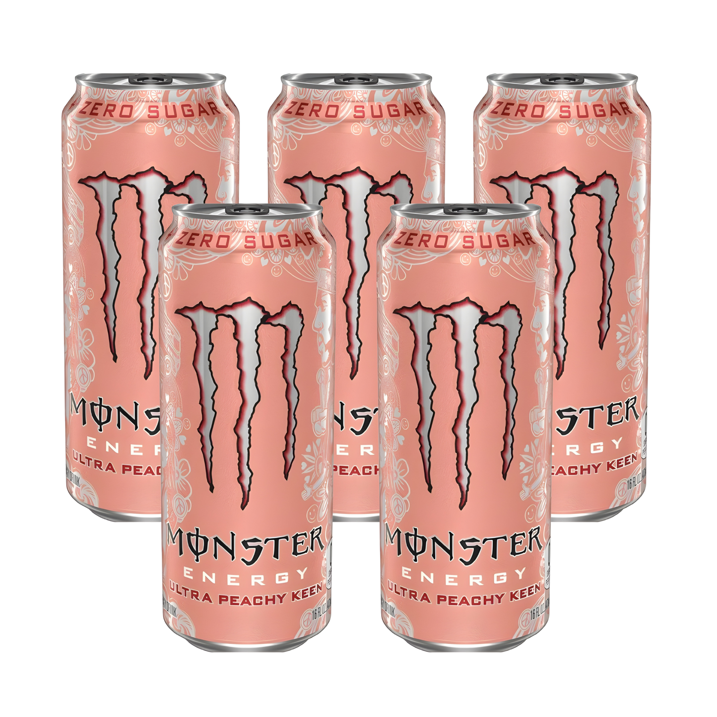 Monster Energy Ultra Peachy Keen Pack | 5 × 500ml Zero Sugar Peach Blend | Premium Bulk Combo