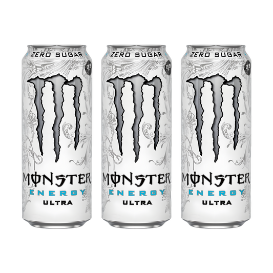 Monster Energy Ultra White Pack | 3 × 500ml Zero Sugar | Premium Energy Drink Combo