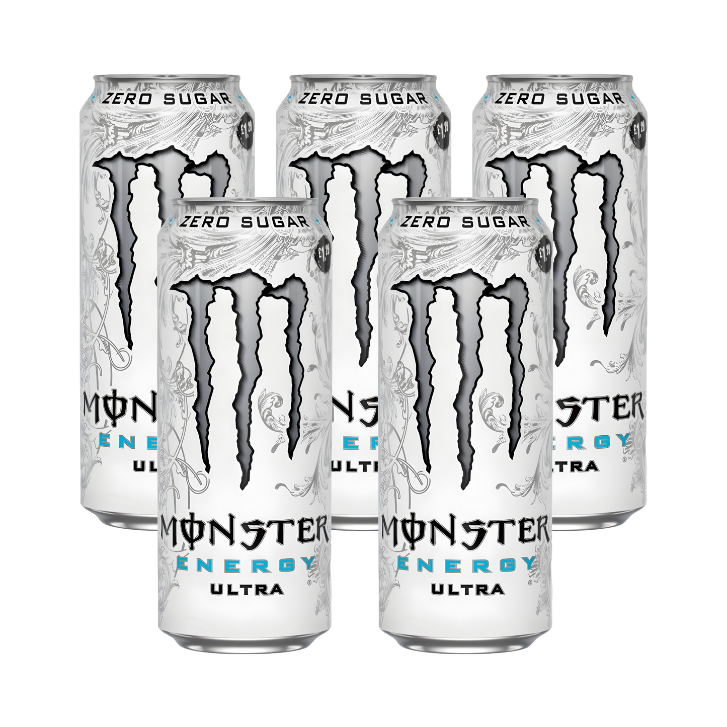 Monster Energy Ultra White Pack | 5 × 500ml Zero Sugar | Premium Bulk Energy Drink Combo